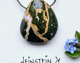 Ocean Jasper gemstone pendant as necklace