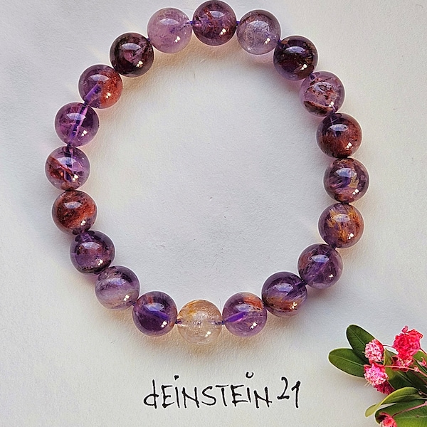 Aussergewöhnliches Armband aus Kako Xenit (Super Seven) Amethyst Perlen