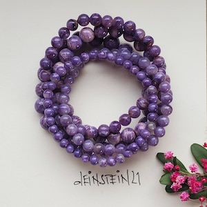 Charoite bracelet made of high-quality charoite beads image 1