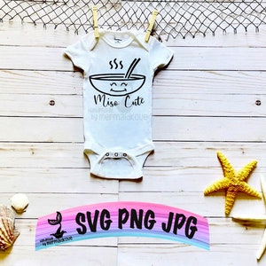 Miso cute SVG | PNG | JPG | digital cut files compatible with Cricut and Silhouette Machines | Onesie