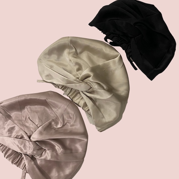 Bonnet en soie | Turban en soie | bonnet de nuit en soie réglable | cheveux turban | protecteur de cheveux en soie | turban en soie rose pour femme | cheveux