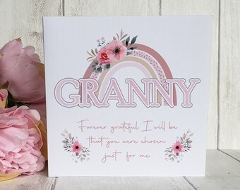 Granny Mothers Day card, Granny Birthday Card, Forever Grateful, Mothers Day Card for Granny , Birthday Card for Granny