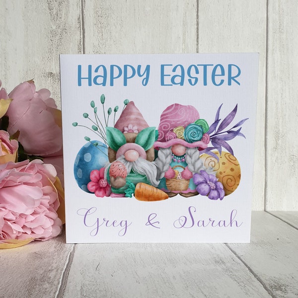 Personalised Easter Card, Happy Easter Card, Easter Gnome Gonk