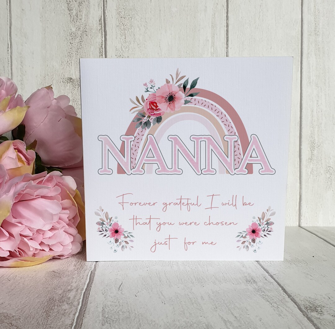 Rainbow Mothers Day Card for Nanna, Nanna Mothers Day, Mothers Day Card