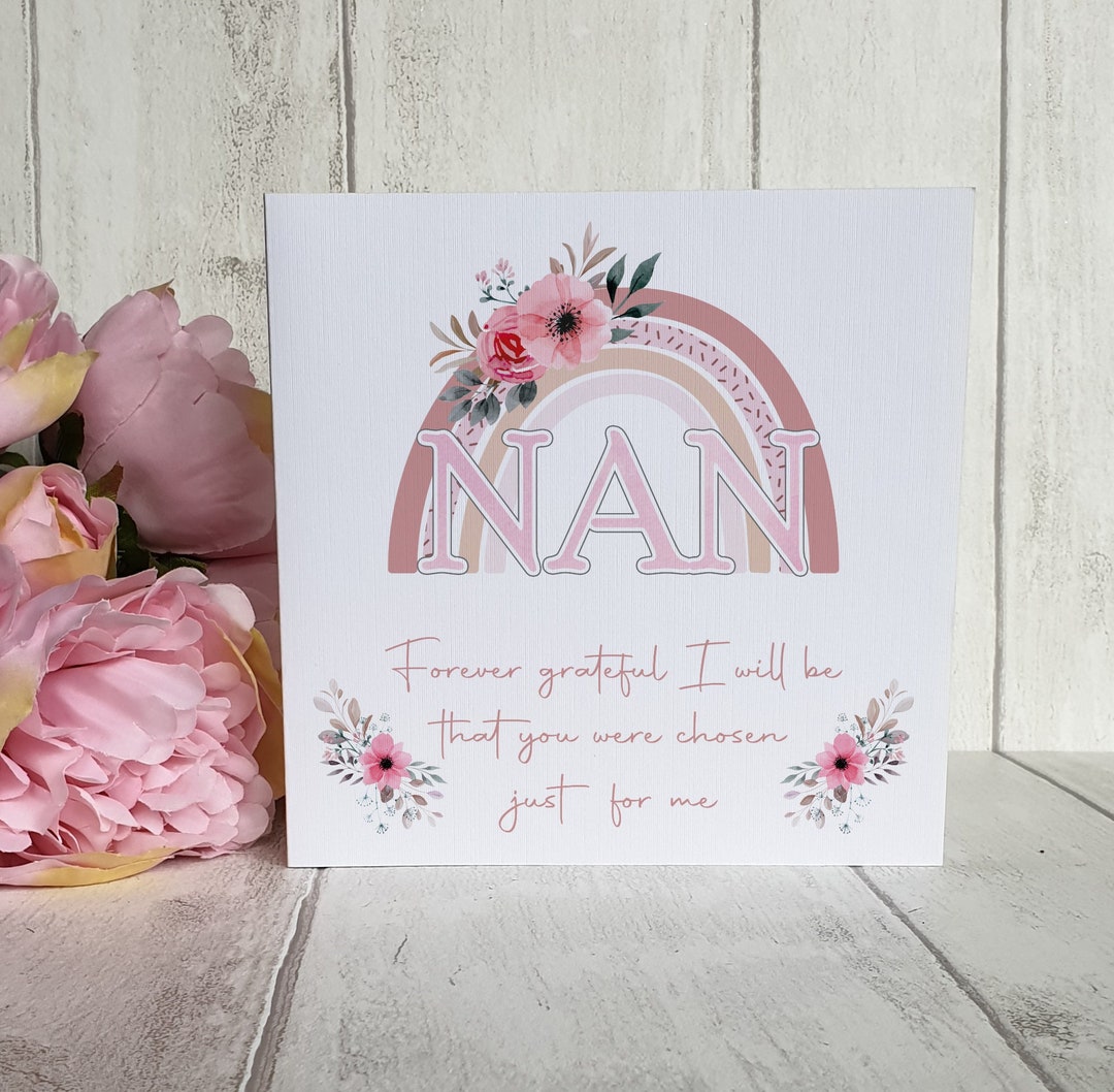 Rainbow Mothers Day Card for Nan, Nanny Card, Mothers Day Card UK, First Mothers Day Etsy UK