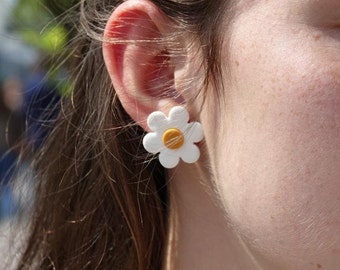 Boucles d'oreilles fleurs marguerites