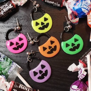 Classic Childhood Halloween Trick or Treat Pumpkin Pail Polymer Clay Earrings