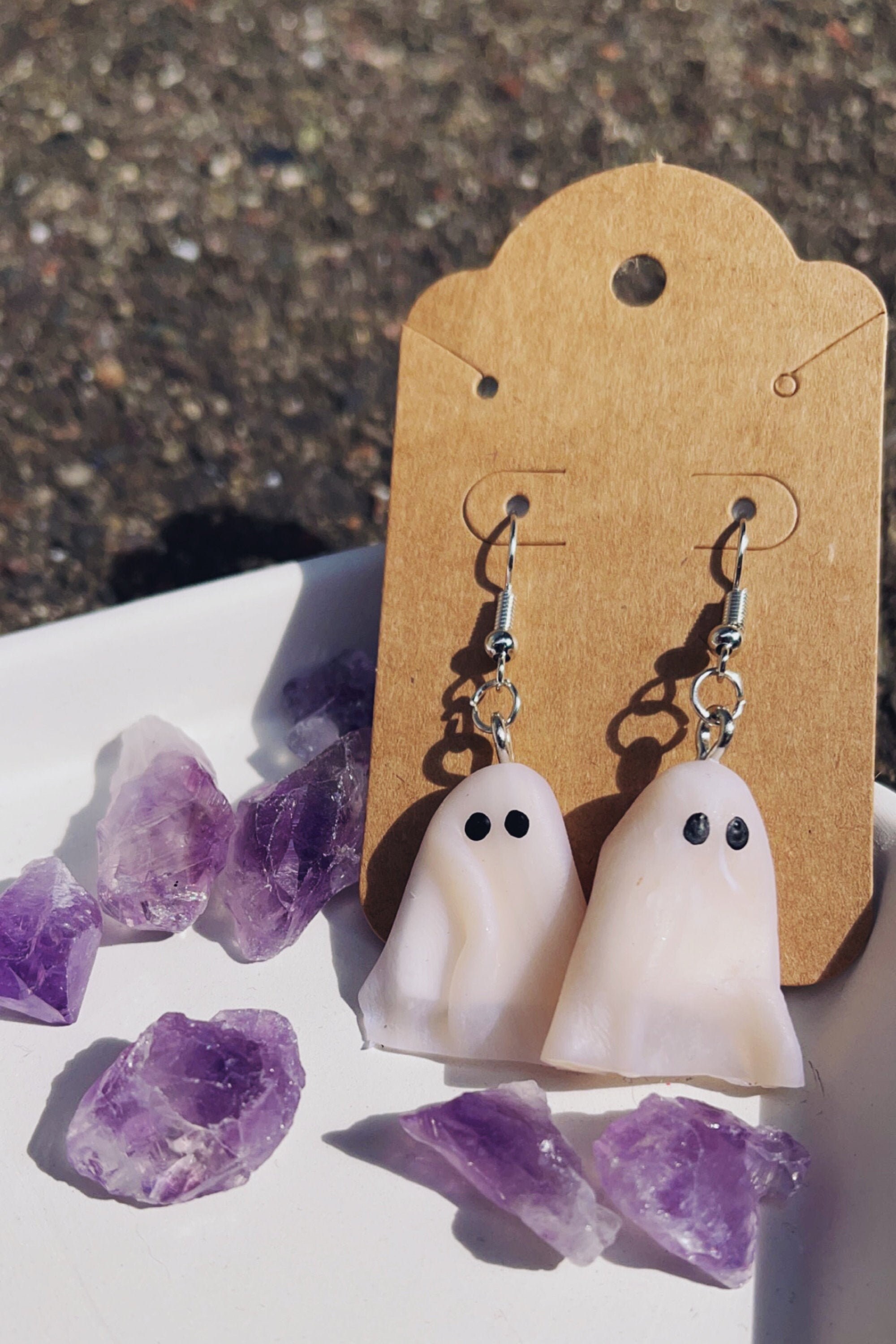 Spooky Style Ghost Polymer Clay Dangle Earrings Halloween  Etsy