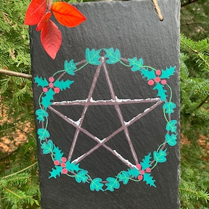 Pentacle with Holly and Ivy