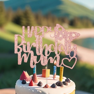 Happy Birthday Mama Glitzer Cake Topper, Mama Geburtstagskuchendekoration, Happy Birthday Mama