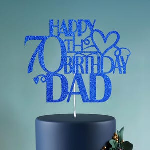 70歳のお誕生日おめでとうケーキトッパー：グリッターのお祝いデコレーション