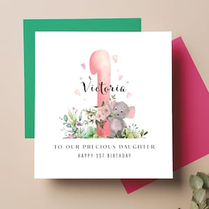 Carte d'anniversaire personnalisée pour fille, petite-fille et nièce