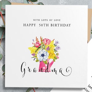 Biglietto di compleanno per la nonna, regalo di compleanno per la nonna, biglietto personalizzato