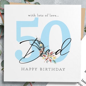 Carte du 50e anniversaire de papa, carte de joyeux 50e anniversaire de papa, 60e, 70e, 80e anniversaire
