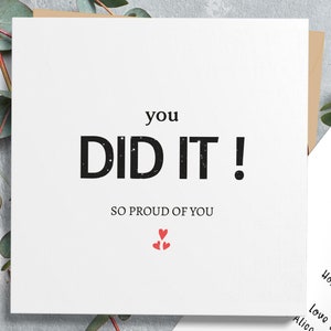 You Did It-kaart - Gefeliciteerdkaart, afstuderen, goed gedaan, nieuwe baan, promotie, gepersonaliseerde kaart