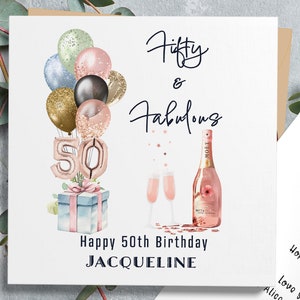 Personalisierte 50. Geburtstagskarte für Freund, 50. Geburtstagskarte, Mutter 50. Geburtstagskarte, 50. Geburtstagsgeschenk für Frau