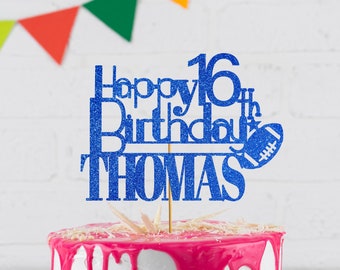 Personalised Rugby Cake Topper: Glitter Birthday Party Decoration