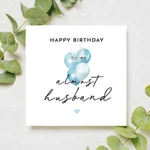 Tarjeta de prometido de feliz cumpleaños, tarjeta de cumpleaños de prometido, tarjeta de cumpleaños de prometido para él, regalos de prometido para él, regalo de alma gemela