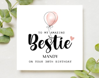 Tarjeta personalizada de 30 cumpleaños: regalo para tu mejor amiga, cartulina de lino