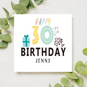 Biglietto per il 30° compleanno per la fidanzata, Biglietto felice per il 30° compleanno per la moglie, Biglietto personalizzato per il 30° compleanno per il partner, Trentesimo regalo
