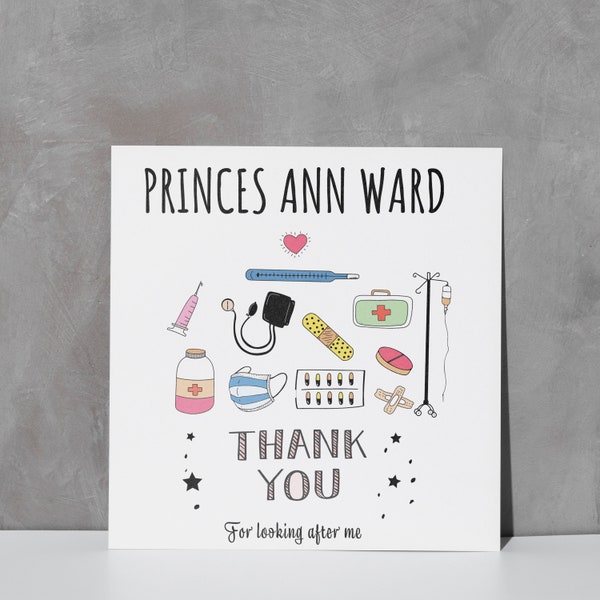 Thank You Card for Nurses, Doctors and Ward Staff