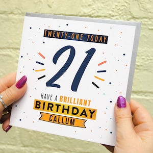 Carte d'anniversaire personnalisée 21e pour petit-fils, carte d'anniversaire 21e, carte d'anniversaire pour fils, carte d'anniversaire 21e neveu