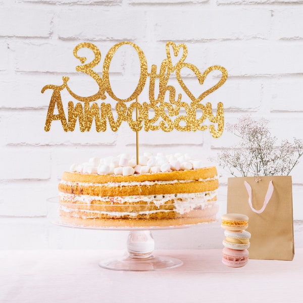 Topper per torta del 30° anniversario di matrimonio, decorazioni per feste