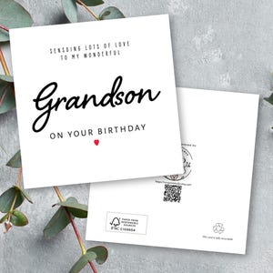 Carte d'anniversaire de petit-fils, 10, 11, 12, 13, 14, 15, 16, 17, 18 carte pour petit-fils