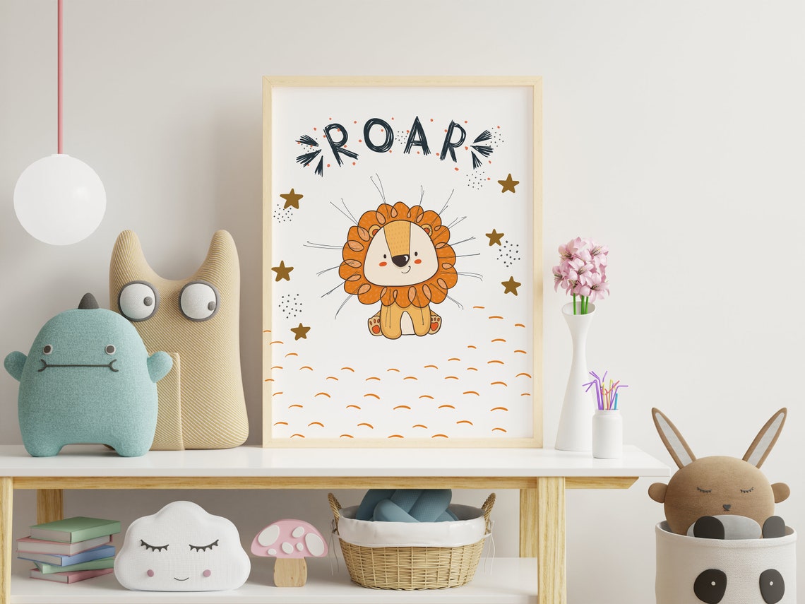 Kinderzimmer Löwe Print Druckbare Baby Tiere Kinderzimmer Etsy