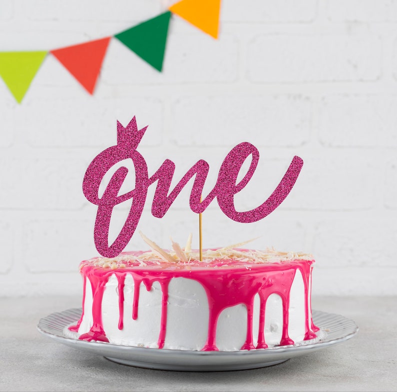 One Cake Topper 1st Birthday Cake Topper First Year Etsy