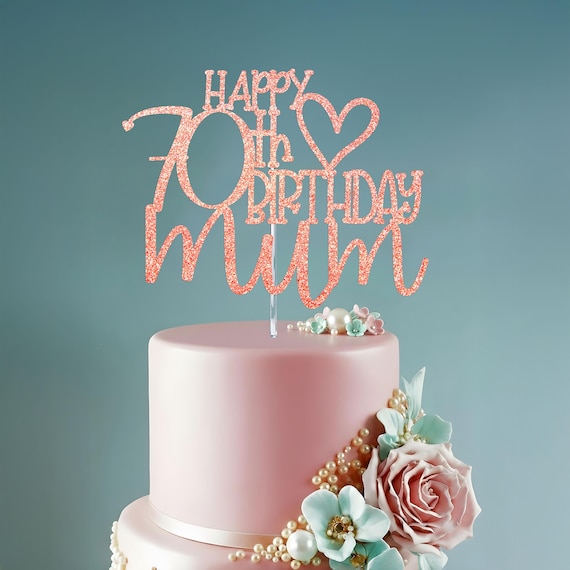 Set Decorazione Torta Happy Birthday Mamma – 7 Pezzi Oro Rosa – Topper Compleanno Per Mamma, Nonna - 2