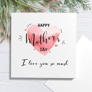 Happy Mothers Day I love you so much Mum Card, Mum Gift, Mom Gift, Mum Card, Best Mum, Love you mum