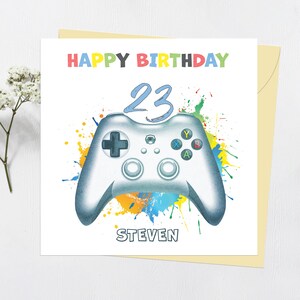 Carte d'anniversaire Xbox Controller Gaming pour fils, neveu, petit-fils, ami