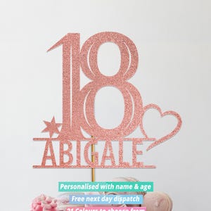Decorazione per torta personalizzata per il 18° compleanno di tua figlia o nipote