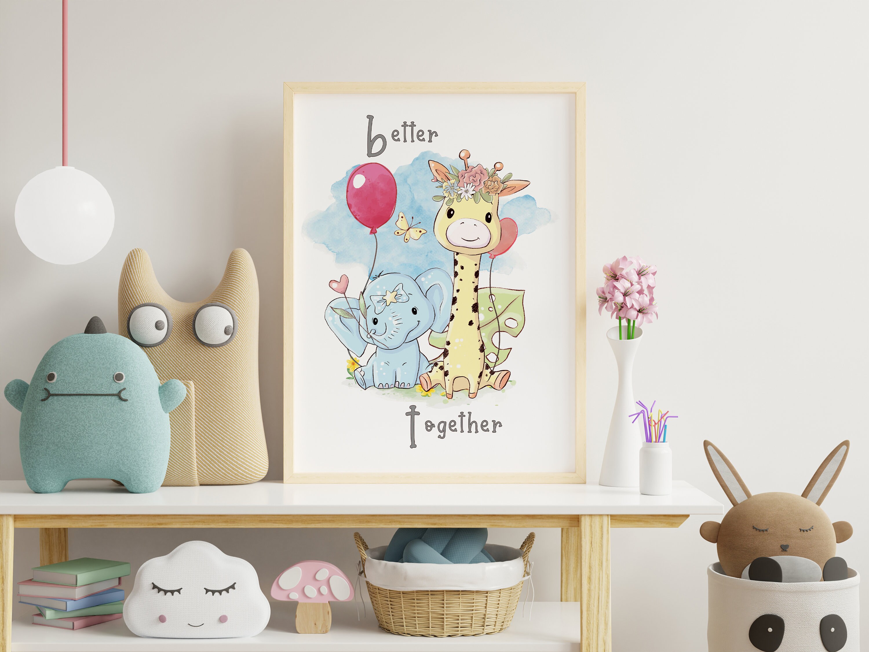 Nursery Animals Wall Art Print for Kids Bedrooms Better Etsy