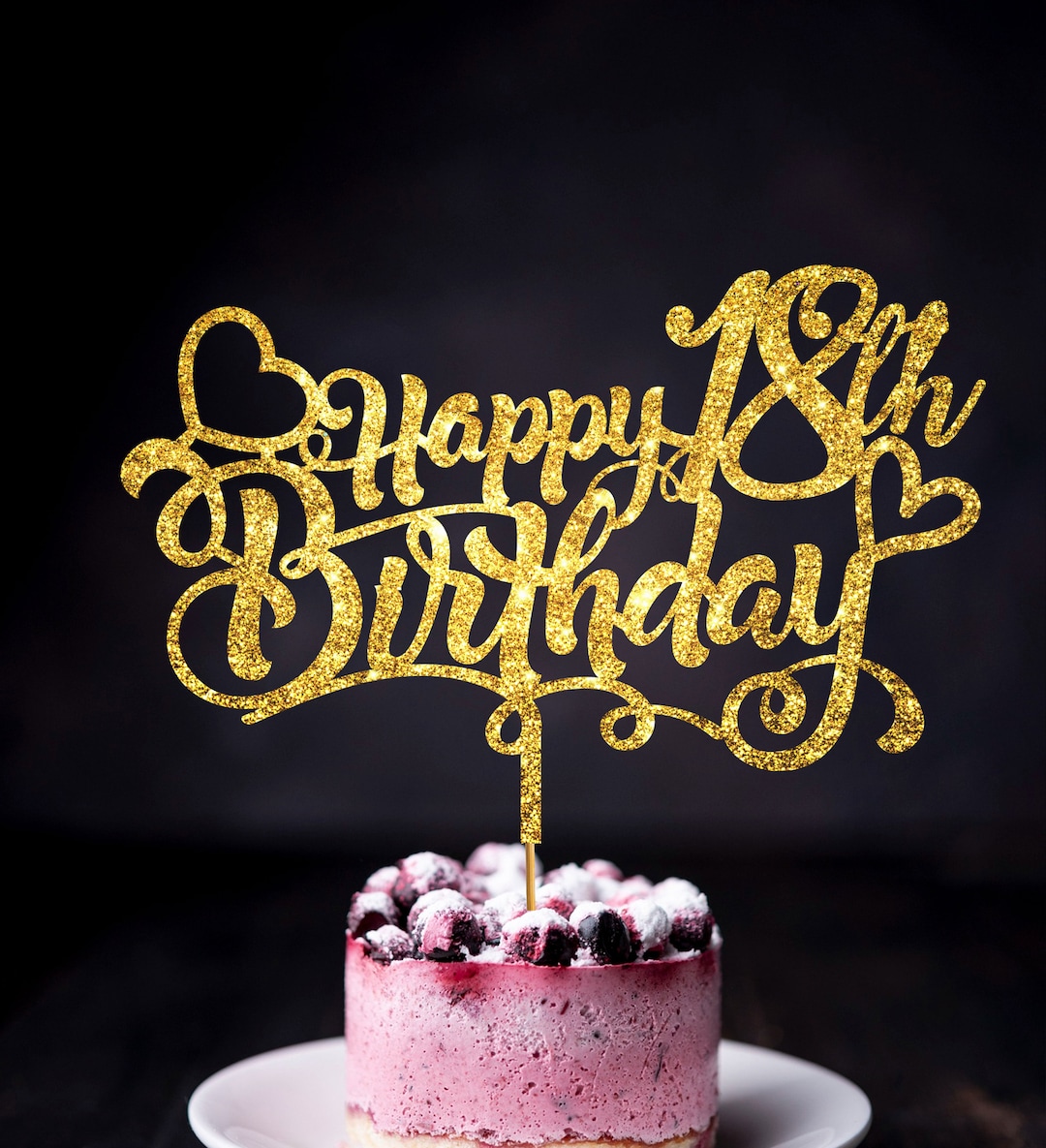 18th Birthday Cake Topper for Daughter, Sister, Niece, Friend, Glitter ...