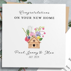 Carte personnalisée pour nouvelle maison, cadeau pour nouvelle maison, félicitations pour votre nouvelle maison, joyeux déménagement, carte pour nouvelle maison pour amis - N136