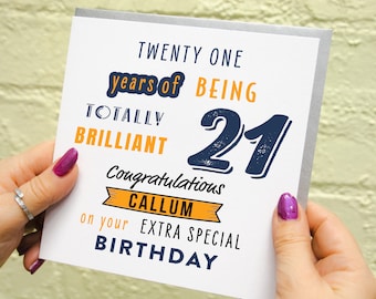 Personalised 21st Birthday Card