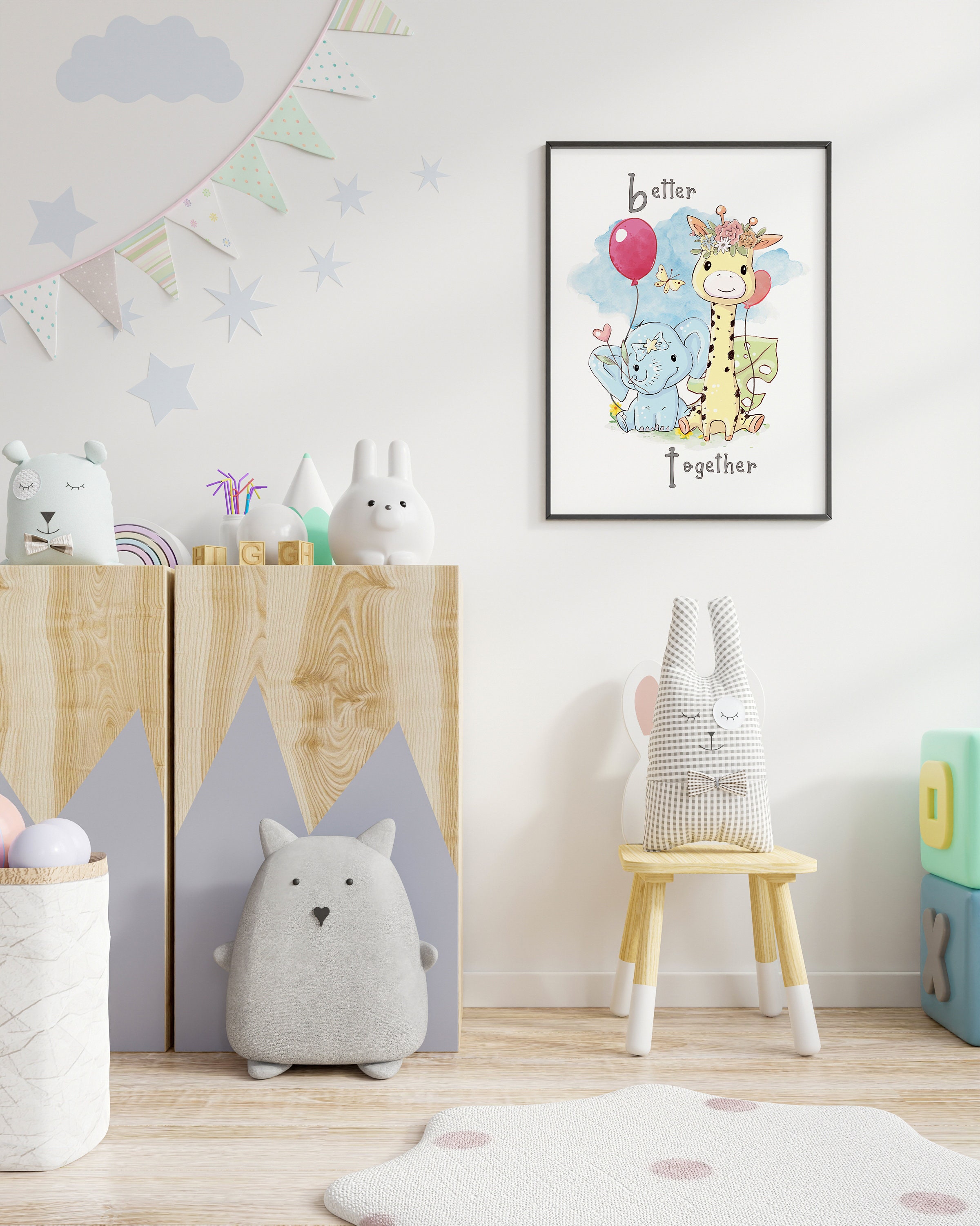 Nursery Animals Wall Art Print for Kids Bedrooms Better Etsy