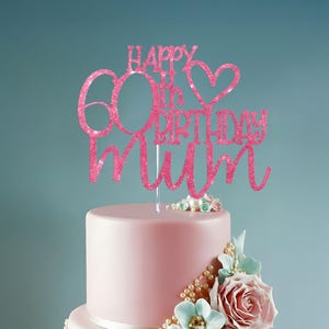 Happy 60th Birthday Mama Glitter Cake Topper zum 60 Bild 5