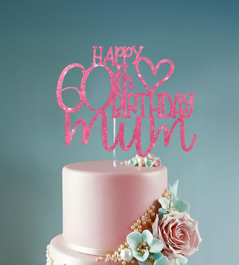 Happy 60th Birthday Mama Glitter Cake Topper zum 60 Bild 5
