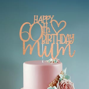 Happy 60th Birthday Mama Glitter Cake Topper zum 60 Bild 2
