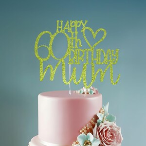 Happy 60th Birthday Mama Glitter Cake Topper zum 60 Bild 4