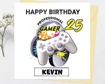 Carte d'anniversaire gaming pour fils, neveu, petit-fils, ami