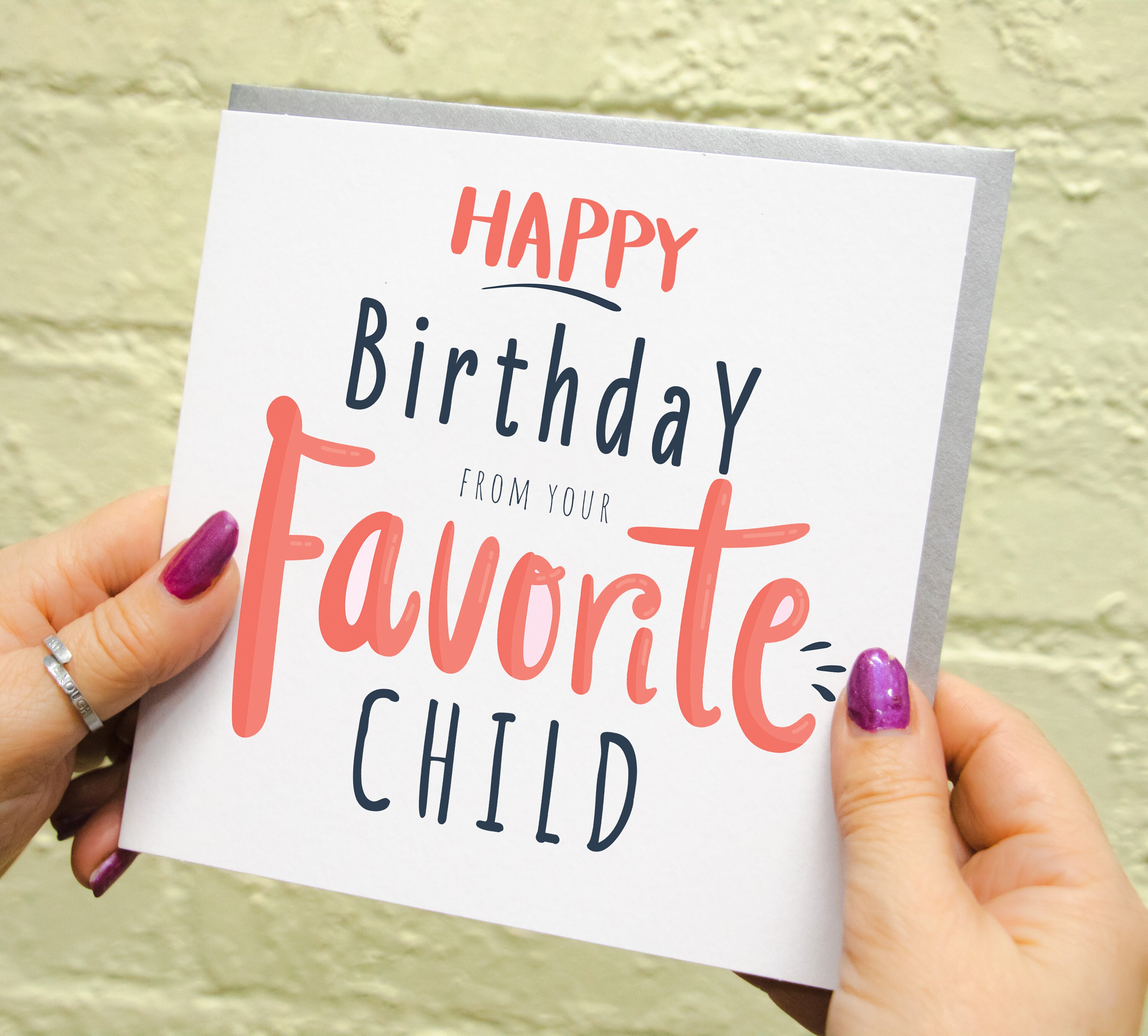 Funny Mum Birthday Card: Favorite Child, Personalised Gift