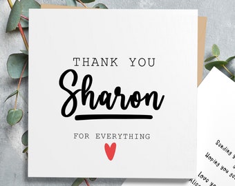 Personalised Thank You Card For Best Friend, Thank You For Everything Greeting Card