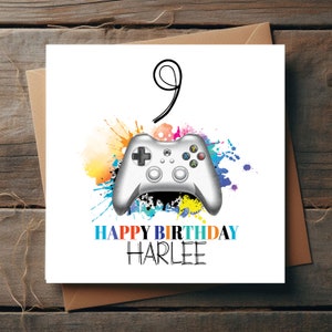 Biglietto di auguri personalizzato per compleanno del giocatore, personalizzabile con numero e nome