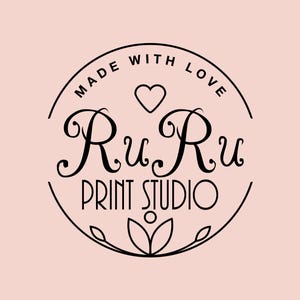a logo for a print studio named "Ru Ru Print Studio".