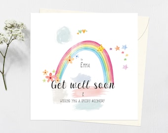 Personalised Get Well Soon Card: Speedy Recovery Handmade Card