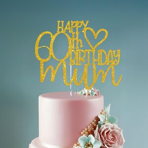 Happy 60th Birthday Mama Glitter Cake Topper zum 60 Bild 6